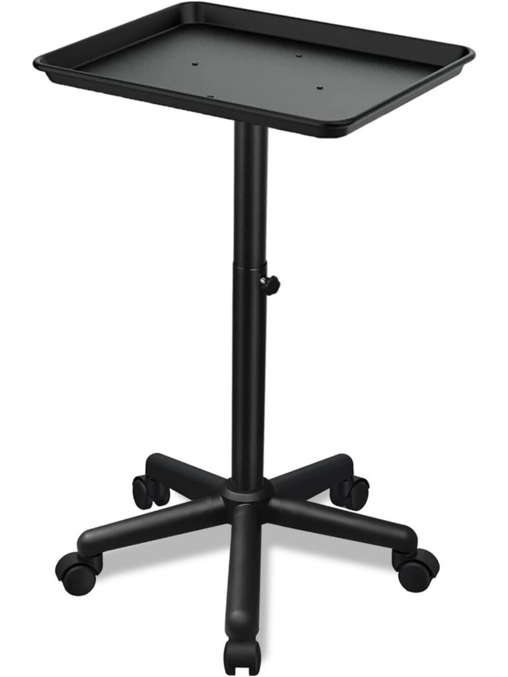 Rolling Salon Tray Cart on Wheels - Versatile Tattoo & Medical Tray - Black